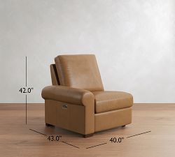 Build Your Own Turner Roll Arm Leather Power Reclining Sectional