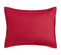 Open Box: Belgian Flax Linen Galen Sham, Standard, Set of 2 - Red Berry