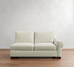 Open Box: Turner Petite Roll Arm Upholstered Right Loveseat - Performance Boucle Ivory, Espresso