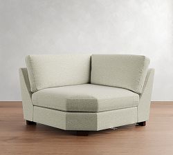 Open Box: Turner Petite Roll Arm Upholstered Wedge - Performance Boucle Ivory, Espresso