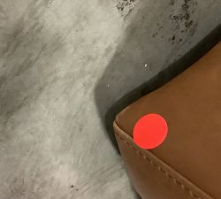 Open Box: Ayden Barrel Arm Leather Swivel Armchair (32") - Vintage Caramel