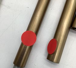 Open Box: Bridget Recycled Glass Flared Pendant, Large 18" Diam. - Tumbled Brass