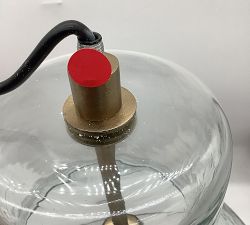 Open Box: Bridget Recycled Glass Pendant, Large 17" Diam. - Tumbled Brass