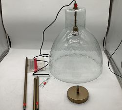 Open Box: Bridget Recycled Glass Pendant, Large 17" Diam. - Tumbled Brass