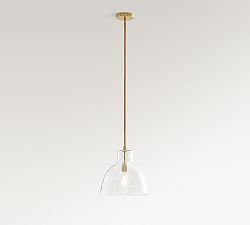 Open Box: Bridget Recycled Glass Pendant, Small (14") - Tumbled Brass