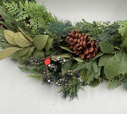 Open Box: Faux Lit Rustic Pine and Berry Wreath (40")