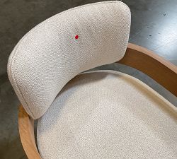 Open Box: Modern Farmhouse Upholstered Dining Armchair - Performance Boucle Oatmeal Fog