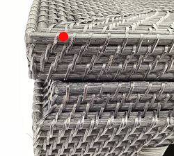 Open Box: Tava Handwoven Lidded Basket, Low 21.75"W x 8"H - Black