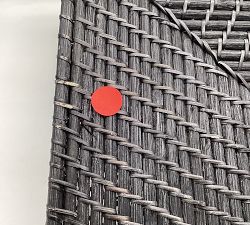 Open Box: Tava Handwoven Lidded Basket, Low 21.75"W x 8"H - Black