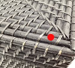 Open Box: Tava Handwoven Lidded Basket, Low 21.75"W x 8"H - Black