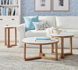 Winslow Round Marble Bunching End Tables