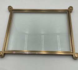 Open Box: Everson Rectangular Glass Side Table (22.5") - Antique Brass