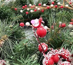 Open Box: Faux Lit New England &amp; Pine Wreath with Pinecones and Clear Lights (30")