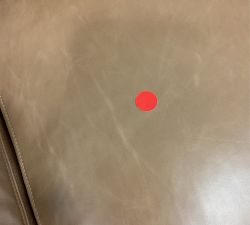 Open Box: Turner Square Arm Leather Loveseat Without Nailheads (74"), 39" Depth, 2 Seat Cushion - Churchfield Camel, Dark Walnut