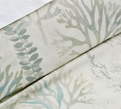 Coral Percale Duvet Cover