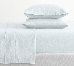 Open Box: Belgian Flax Linen Sheet Set, Full - Blue Frost