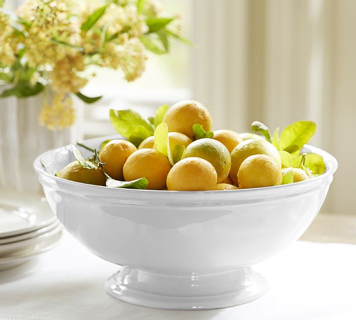 Pottery Barn Hammered Pedestal Bowl