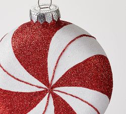 Glitter Glass Peppermint Ornament