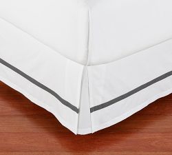 Morgan Banded Organic Percale Bed Skirt