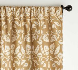 Open Box: Zama Print Linen/Cotton Rod Pocket Curtain