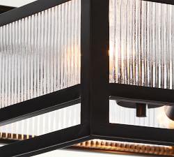 Atherton Ribbed Glass Indoor/Outdoor Flush Mount (12")