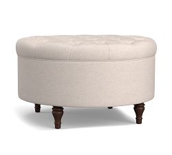 Lorraine Tufted Round Storage Ottoman