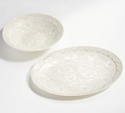 Asfi Outdoor Melamine Serving Bowl &amp; Platter Set