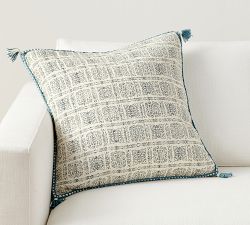 Jacquard Cotton Tassel Pillow
