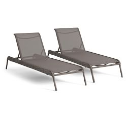Torrey Wicker Stackable Outdoor Single Chaise Lounge, Set of 2