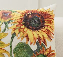 Painted Sunflower Pillow Cover