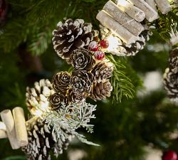 Pinecone &amp; Wood String Lights Garland