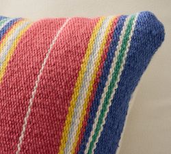 Topsail Woven Striped Lumbar Outdoor Pillow