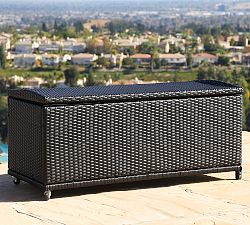 Clovis All-Weather Wicker Storage Bench