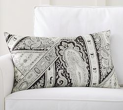 Demi Paisley Print Silk Lumbar Pillow Cover