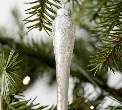 Mercury Glass Icicle Ornament Set of 6