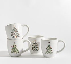 Christmas in the Country Stoneware Mugs - Set of 4