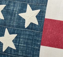 Flag Embroidered Outdoor Lumbar Pillow