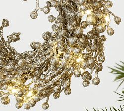 Light Up Glitter Berry Wreath Ornament