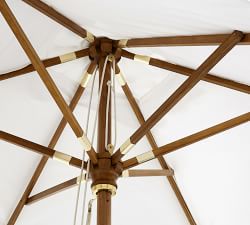 Premium 10' Rectangular Outdoor Patio Umbrella &ndash; Teak Frame