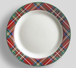 Stewart Plaid Stoneware Dinner Plates - Set of 4