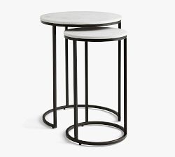 Delaney Round Marble Nesting End Tables