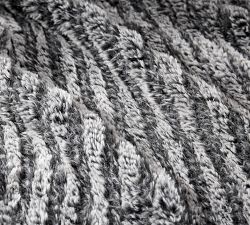 Faux Fur Knitted Oversized Throw