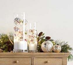 Mercury Glass Mixed Vintage Ornaments - Set of 12