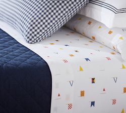 Flag Print Organic Percale Sheet Set