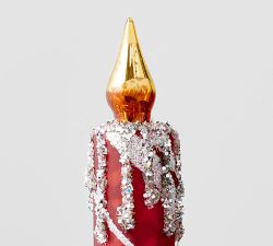 Mercury Glass Candle Clip-On Ornaments - Set of 3