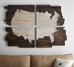 Planked Pine Panels USA Wall Art