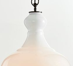 Flynn Milk Glass Pendant (12"-17")