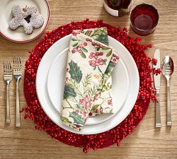 Holly Berry Cotton/Linen Napkins - Set of 4