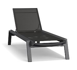 Open Box: Indio Metal Stacking Chaise Lounge, Set of 2, Slate