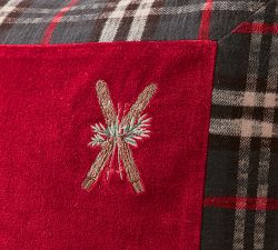 Ski Velvet Plaid Pillow